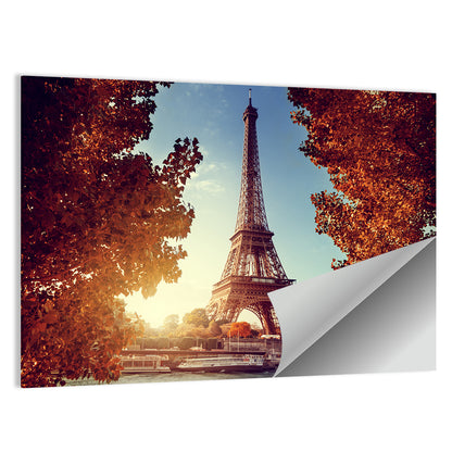Autumn Seine with Eiffel Tower Wall Art