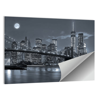 Brooklyn Bridge Night Skyline Wall Art