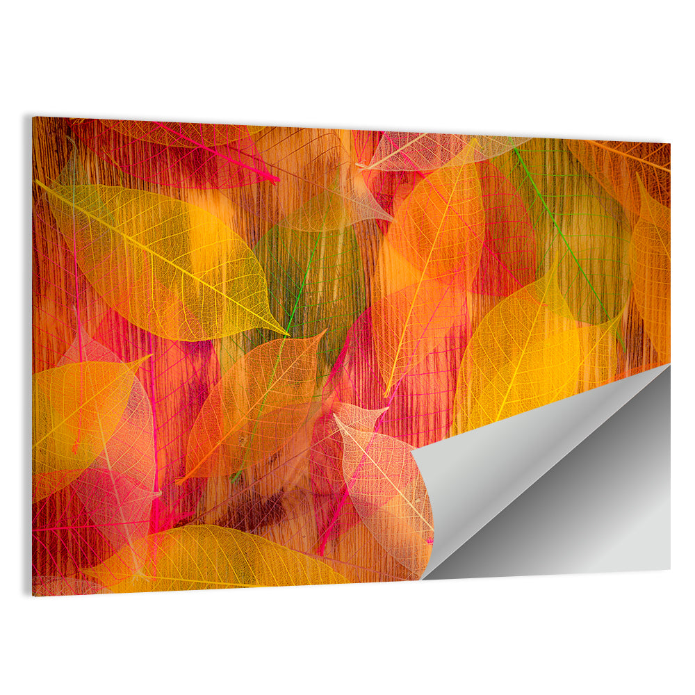 Translucent Autumn Leaf Veins Wall Art
