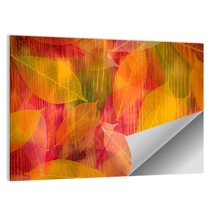 Translucent Autumn Leaf Veins Wall Art