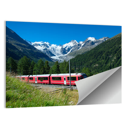 Bernina Express In Swiss Mountains Wall Art