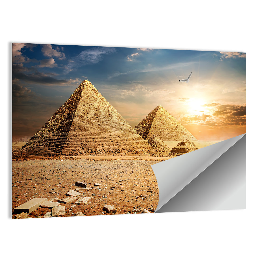 Giza Pyramids at Sunset Wall Art