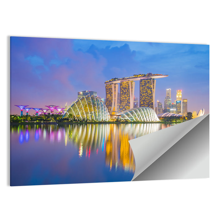 Singapore Skyline at Twilight Wall Art as a poster print
