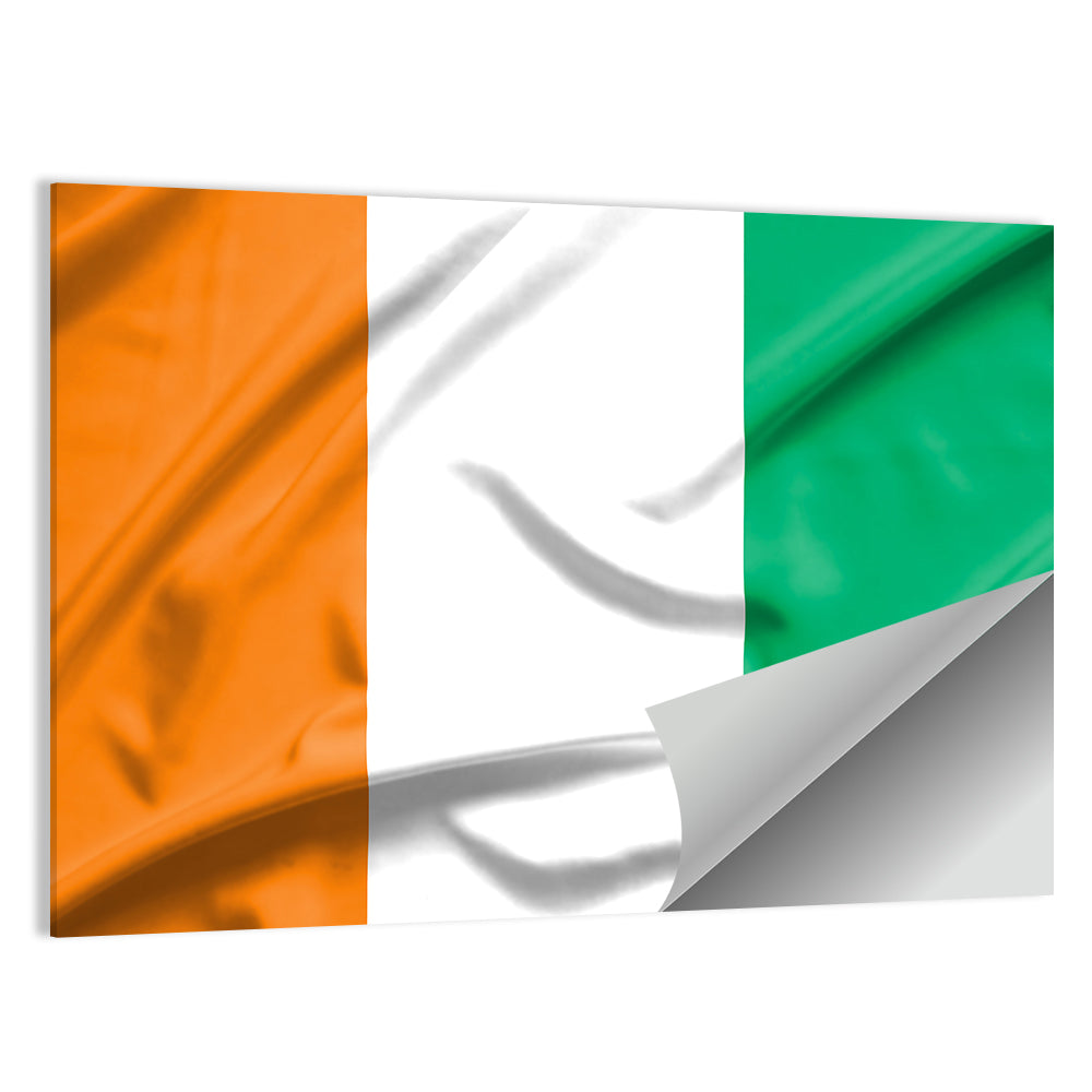 Ivory Coast Flag Rippled Tricolor Wall Art