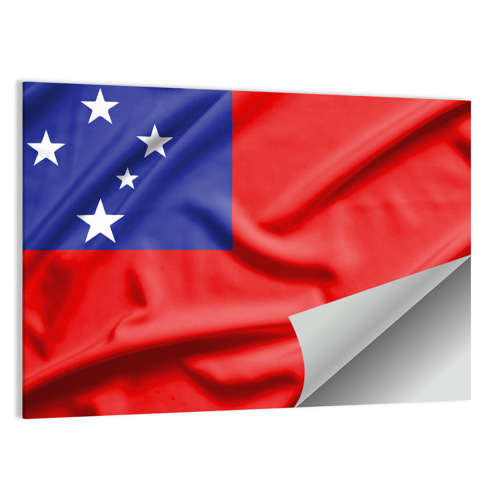 Samoa Flag with Stars Wall Art
