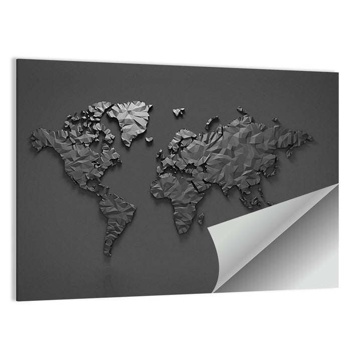 Low-poly World Map Wall Art as a poster print