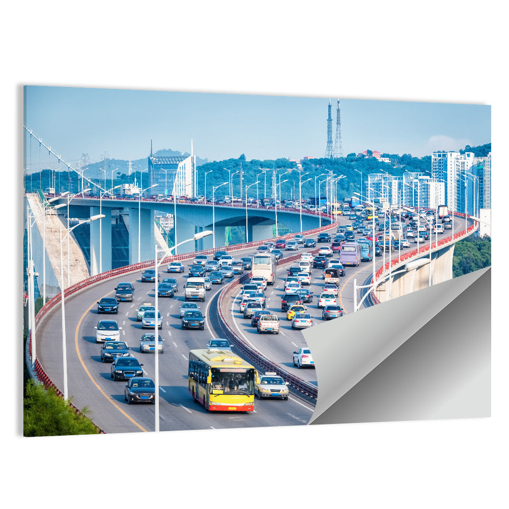 Xiamen Bridge Traffic Closeup Wall Art