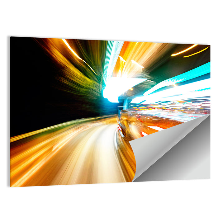 Night Traffic Light Trails Wall Art as a poster print