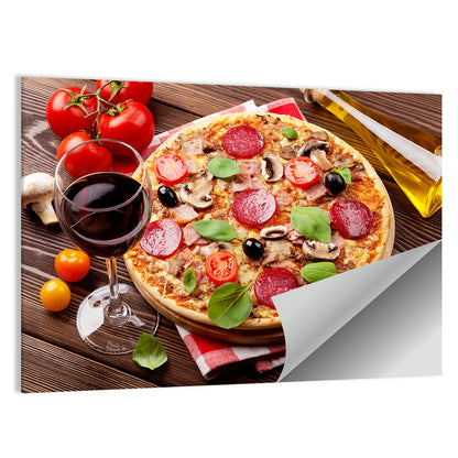Rustic Italian Pizza Still Life Wall Art