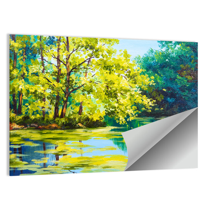 Forest Lake Reflection Wall Art as a poster print