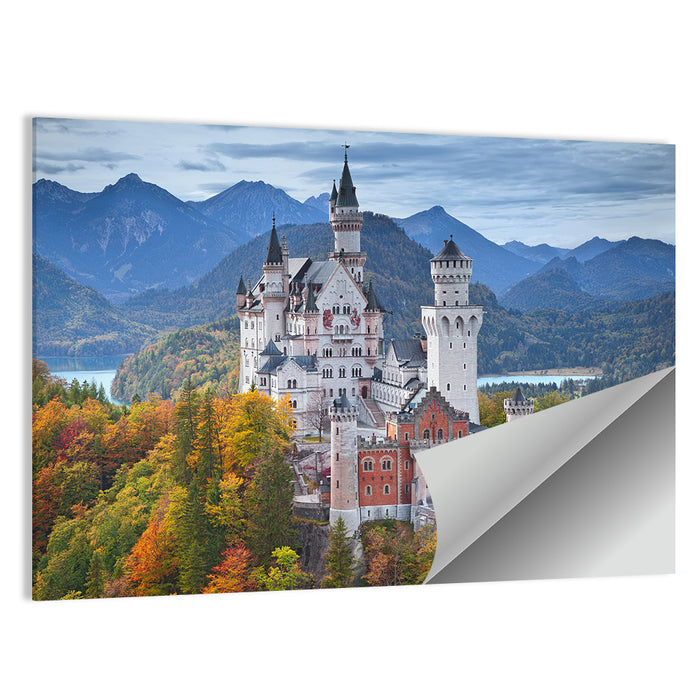 Neuschwanstein Castle in Autumn Wall Art as a poster print