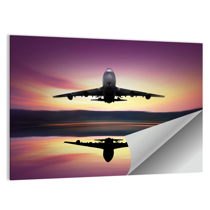 Jet Taking Off at Dawn Wall Art as a poster print