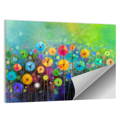 Stylized Flower Meadow Watercolor Wall Art