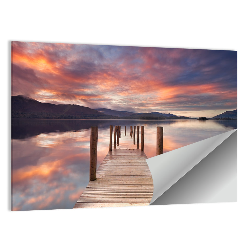 Flooded Jetty in Derwent Water Wall Art