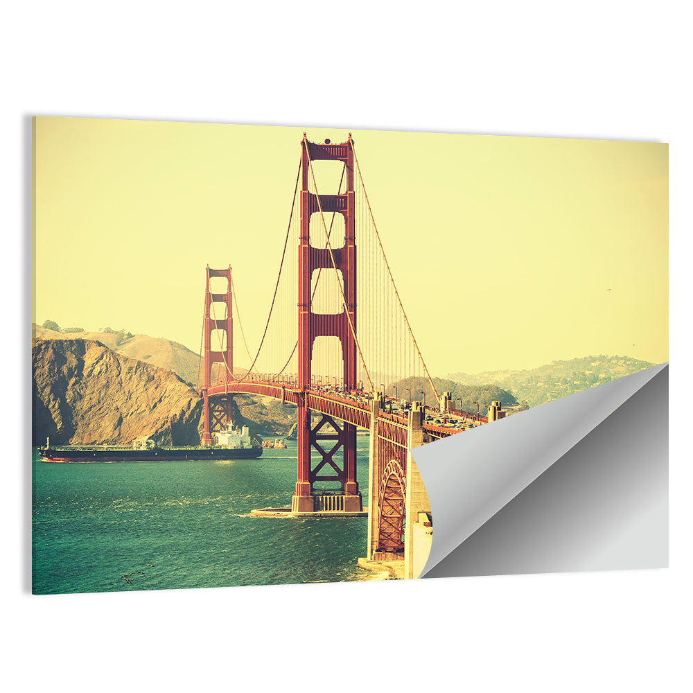 Golden Gate Bridge with Cargo Ship Wall Art