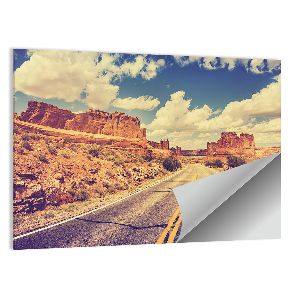 Vintage Desert Road USA Wall Art