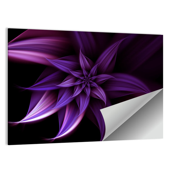 Elegant Purple Spiral Blossom Wall Art as a poster print