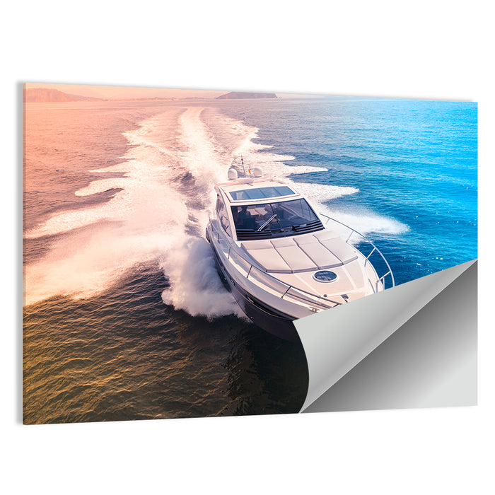 Luxury Motorboat in Motion Wall Art as a poster print