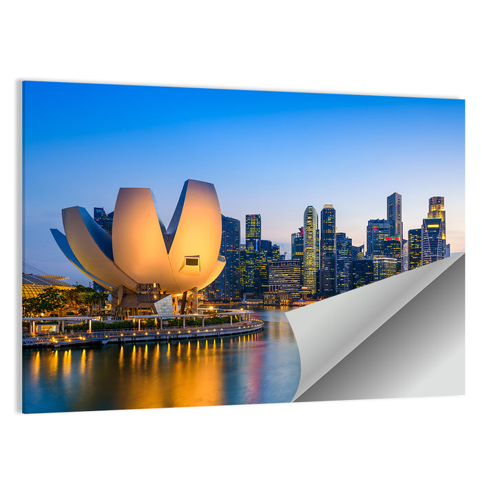 Singapore Marina Skyline at Dusk Wall Art as a poster print