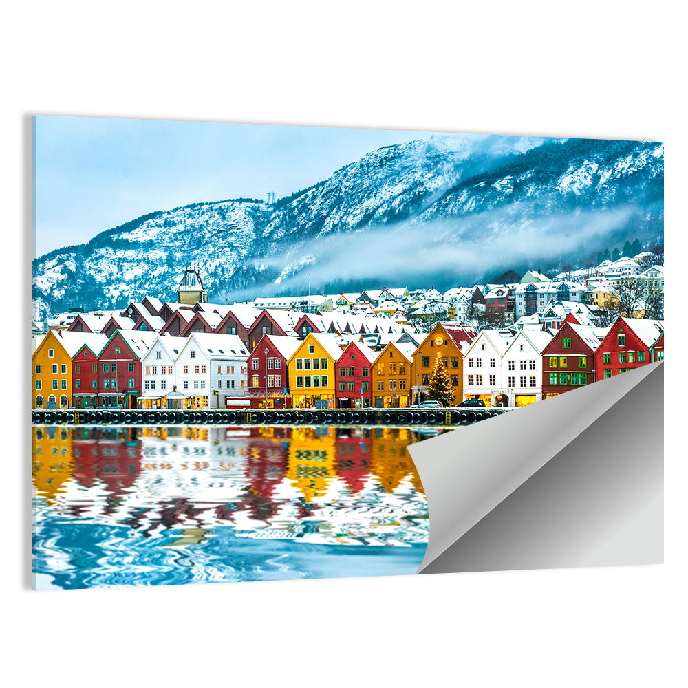 Bryggen Wharf in Bergen Wall Art