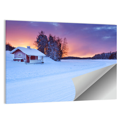 Lapland Sunrise Over Frozen Lake Wall Art