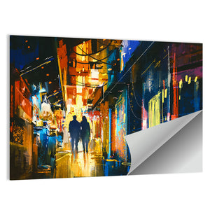 Couple Walking In Alley Wall Art