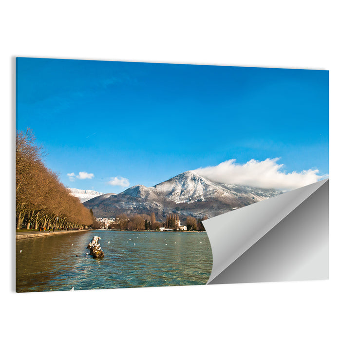 Lake Annecy Winter View Wall Art as a poster print