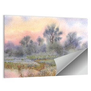 Morning Mist Over Meadow Wall Art