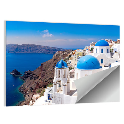 Blue Dome Churches of Oia, Santorini Wall Art