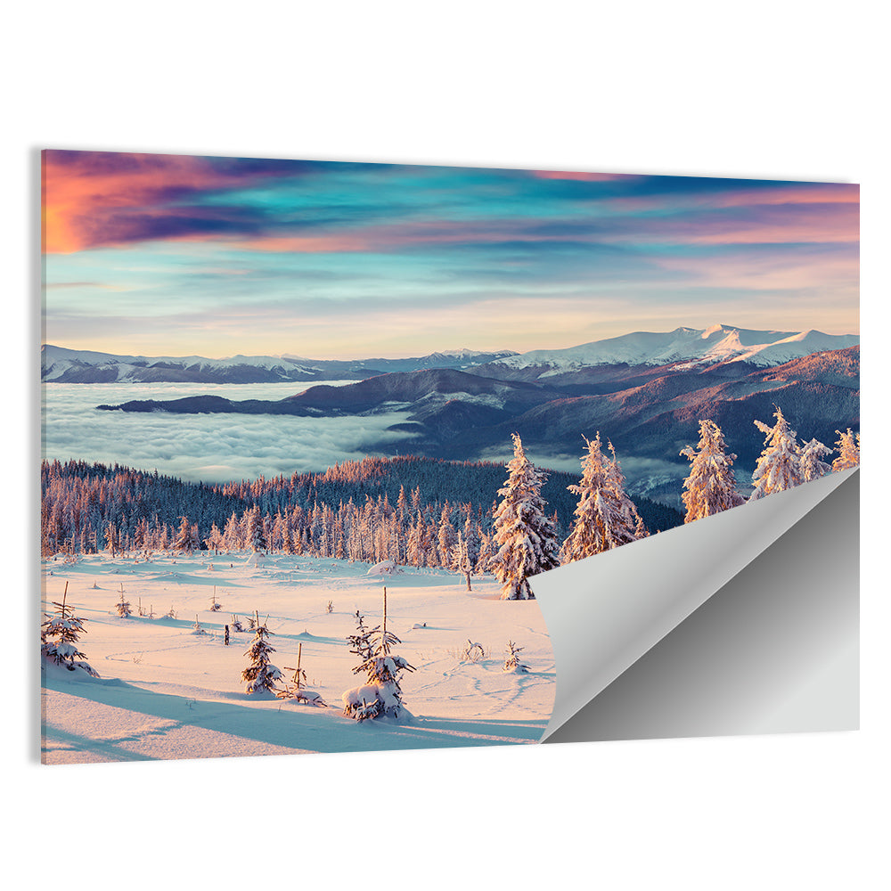 Snowy Alpine Sunset Wall Art