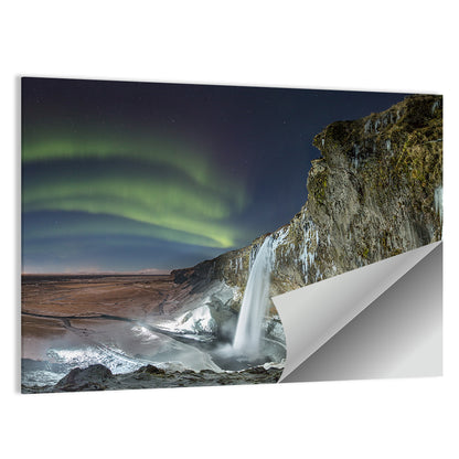 Seljalandsfoss Waterfall Nightscape Wall Art