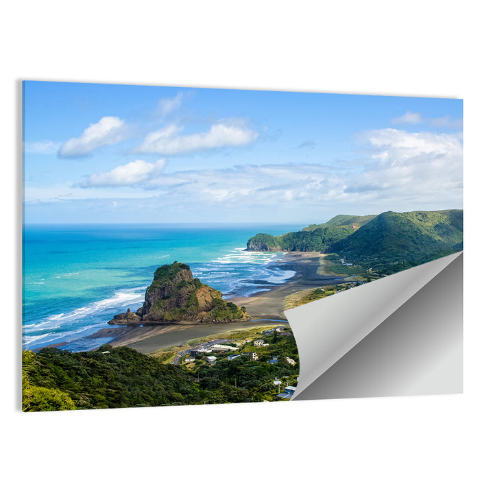 Lion Rock at Piha Beach Wall Art as a poster print