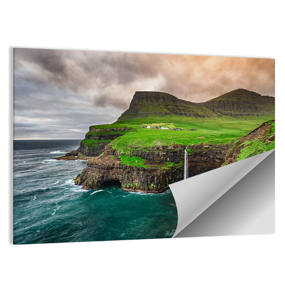 Gásadalur Múlafossur Waterfall Wall Art