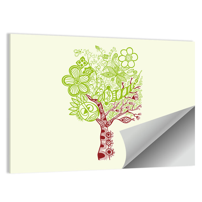 Surreal Tree with Sun Face Wall Art as a poster print