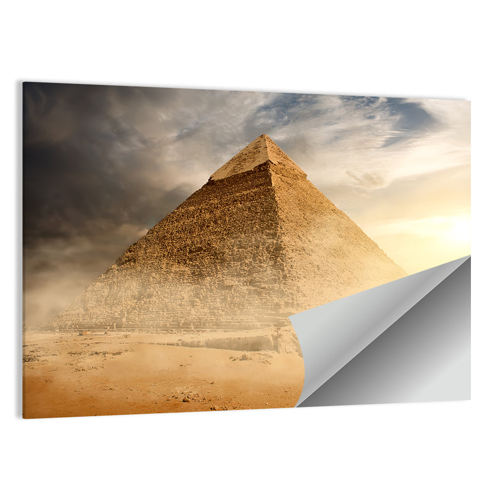 Great Pyramid in Desert Dust Wall Art