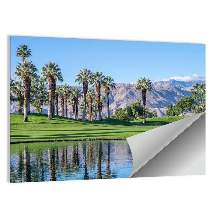 Palm Desert Golf Course with Lake Wall Art as a poster print