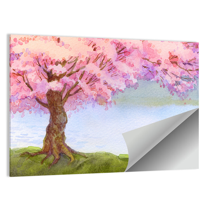 Flowering Pink Tree Wall Art as a poster print