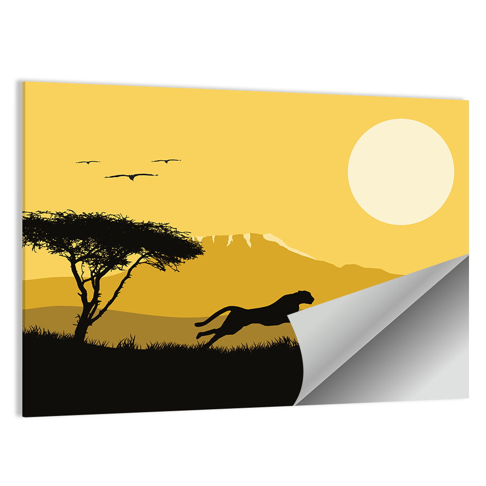 Savannah Sunset Silhouette Wall Art