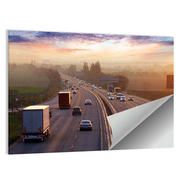 Chinese Highway at Sunset Wall Art as a poster print