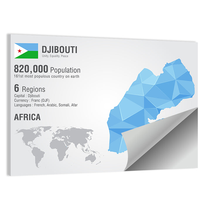 Djibouti Geometric Infographic Map Wall Art as a poster print