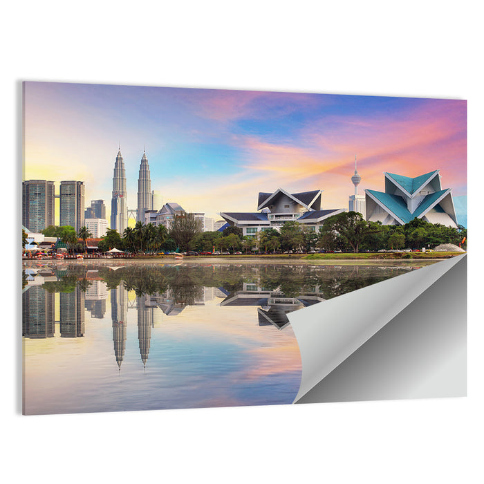 Kuala Lumpur Skyline at Titiwangsa Park Wall Art as a poster print