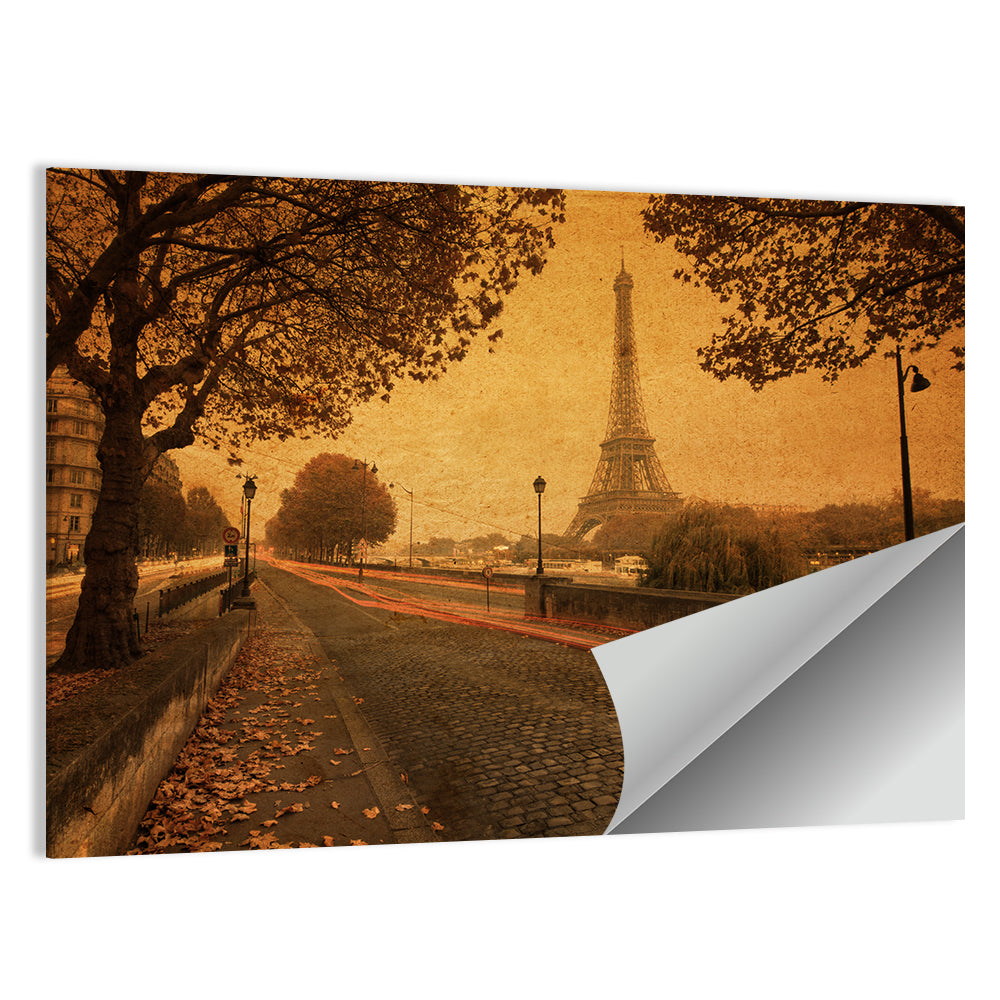 Paris Street Autumn Dusk Wall Art