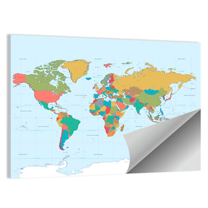 Colorful World Map Wall Art