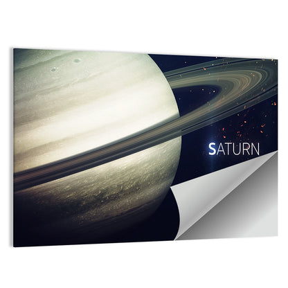 Saturn Close-up with Rings Wall Art