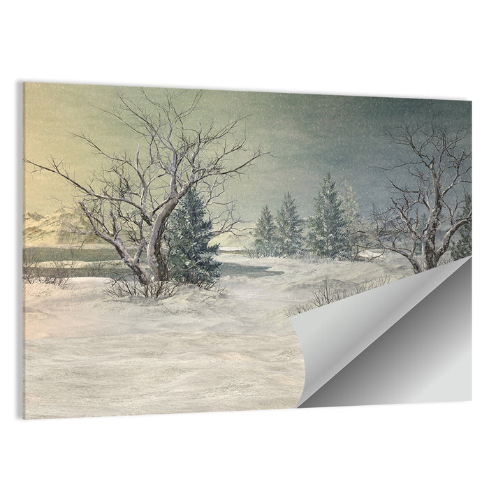 Winter Tundra Landscape Wall Art as a poster print
