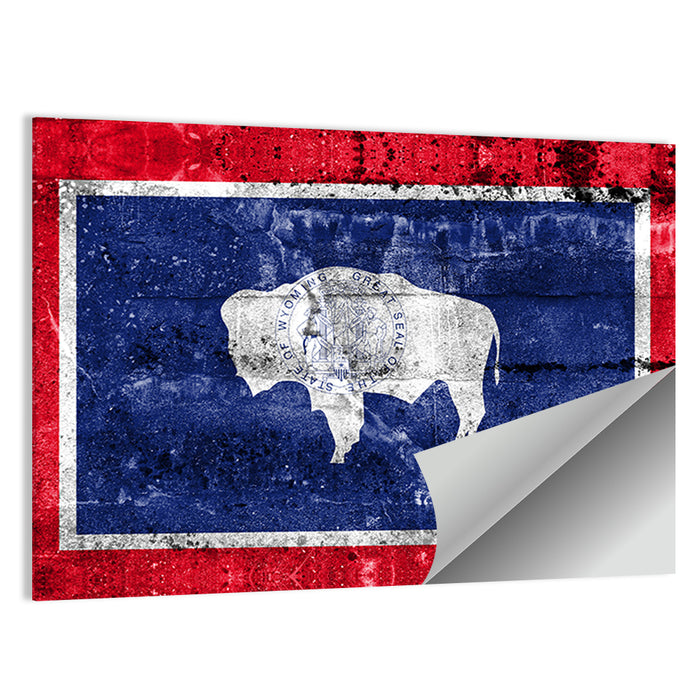 Wyoming State Flag Wall Art as a poster print