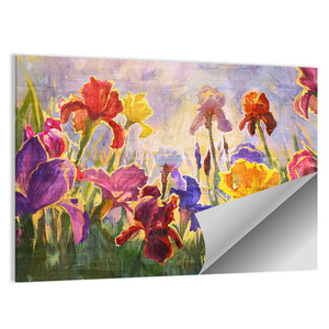 Iris Flowers Illustration Wall Art