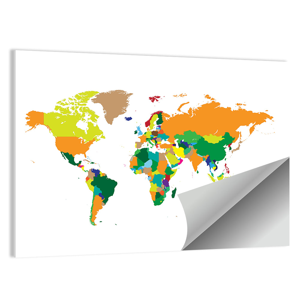 Modern Graphic World Map Wall Art