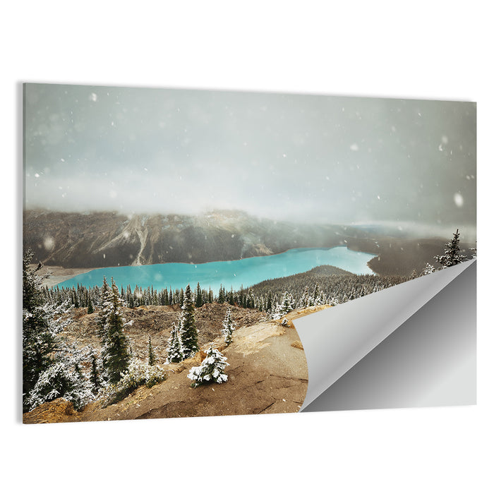 Peyto Lake in Winter Wall Art as a poster print