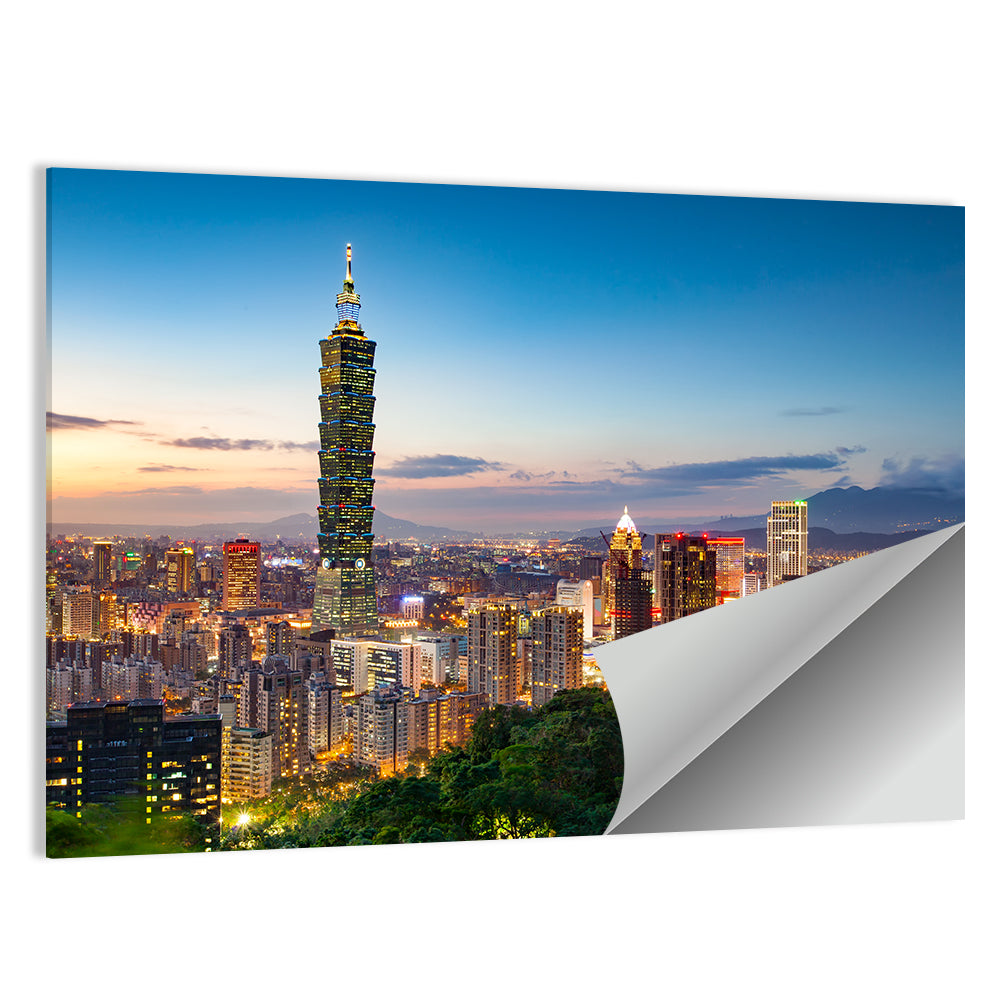 Taipei Skyline at Dusk Wall Art